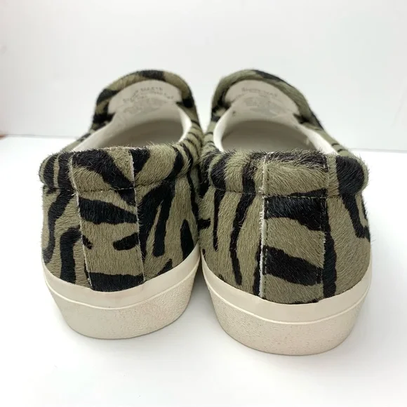 Madewell Sidewalk Slip On Sneakers in Zebra Calf Hair green black - Picture 10 of 12
